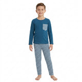 BLP1512 Blue Stripe Pocket Boys Outfits