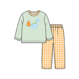 Preorder MOQ 5 pcs Each Style Fall Pumpkin Dinosaur Kids Matching Clothes