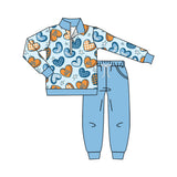 Preorder MOQ 5 pcs Each Style Love Rocks Blue Color Kids Matching Clothes