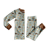 Preorder MOQ 5 pcs Each Style Pumpkin Truck Kids Matching Clothes
