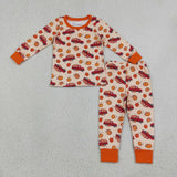 BLP1541 Pumpkin Trucks Boys Pajamas Outfits