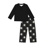 Preorder MOQ 5 pcs Each Style Halloween Skull Bull Black Kids Matching Clothes