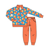 Preorder MOQ 5 pcs Each Style Halloween Candy Corn Kids Matching Clothes