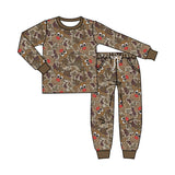 Preorder MOQ 5 pcs Each Style Christmas Elk Camo Kids Matching Clothes