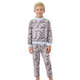 BLP1567 Hunting Camo Blue Plaid Mockneck Boys Set