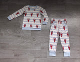 NO MOQ Preorder Samples Each Style Mardi Gras Crawfish Pajamas Kids Matching Clothes