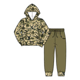 Preorder MOQ 5 pcs Each Style Hunting Deer Camo Kids Matching Clothes