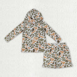 BLS0037 Hunting Camo Green Hoodie Boys Shorts Set