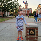 BLS0041 School Team Mascot Camo Vinyl AUBURN Boy's Hoodie Shorts Outfits