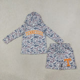 BLS0042 School Team Mascot Camo Vinyl TENNESSEE Boy's Hoodie Shorts Outfits