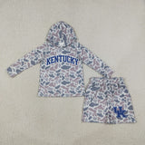 BLS0043 School Team Mascot Camo Vinyl KENTUCKY Boy's Hoodie Shorts Outfits