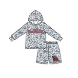 Preorder MOQ 5 Pcs Each Color School Team Mascot Boy's Hoodie Shorts Outfits