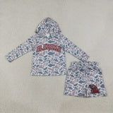 BLS0044 School Team Mascot Camo Vinyl ALABAMA Boy's Hoodie Shorts Outfits