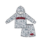 Preorder MOQ 5 Pcs Each Color School Team Mascot Boy's Hoodie Shorts Outfits