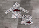 Preorder Samples School Team Mascot Camo Boy's Hoodie Shorts Outfits