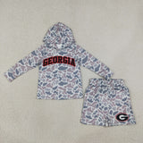 BLS0047 School Team Mascot Camo Vinyl GERORGIA Boy's Hoodie Shorts Outfits