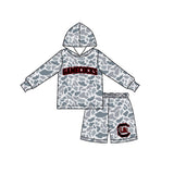Preorder MOQ 5 Pcs Each Color School Team Mascot Boy's Hoodie Shorts Outfits