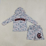 BLS0048 School Team Mascot Camo Vinyl GAMECOCKS Boy's Hoodie Shorts Outfits