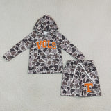 BLS0049 School Team Camo VOLS Hoodie Boys Shorts Set