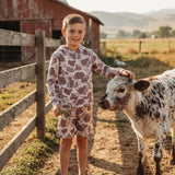 BLS0050 Hunting Camo Hoodie Boys Shorts Set