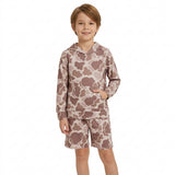 BLS0050 Hunting Camo Hoodie Boys Shorts Set