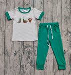 Preorder BSPO0154 Embroidery Hunting Mallard Green Boy's Set