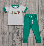 Preorder BSPO0154 Embroidery Hunting Mallard Green Boy's Set