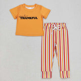 BSPO0167 Thankful Orange Stripe Boy Set