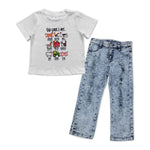 BSPO0210 Farm Denim Pants Jeans 2 Pcs Kids Set