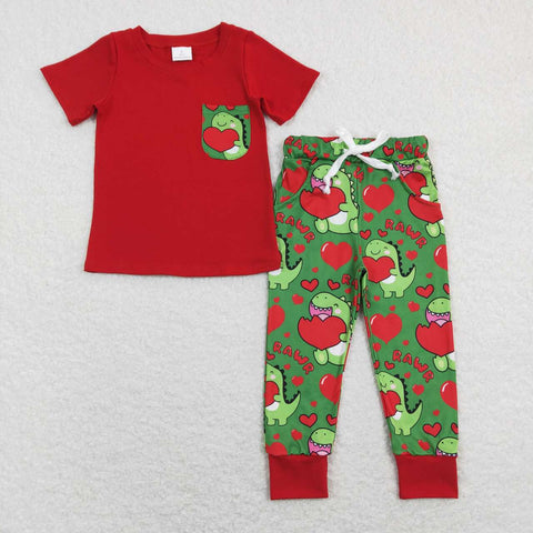 BSPO0229 Dinosaur RAWR Red Love Boy Set