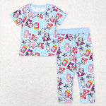 BSPO0249 Cartoon Blue Dog Blue Boy Pajamas Set