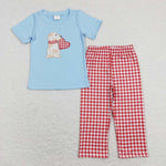 BSPO0269 Embroidery Valentine's Day Dog Love Boys Set