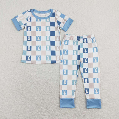 BSPO0318 Bunny Blue Boy Pajamas Set
