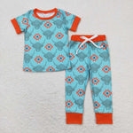 BSPO0328 Cow Blue Boys Pajamas Set