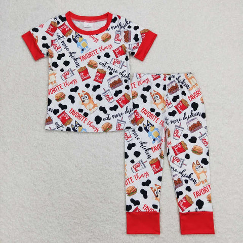 BSPO0346 Favorite thing Cartoon Red Girls Pajamas Set