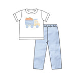 BSPO0398 Truck Pumpkin Blue Boys Set