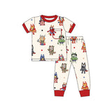 BSPO0404 Cartoon Hero Blue Dog Red Boys Pajamas Set