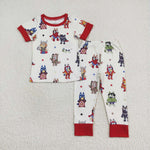 BSPO0404 Cartoon Hero Blue Dog Red Boys Pajamas Set