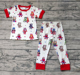 BSPO0404 Cartoon Hero Blue Dog Red Boys Pajamas Set