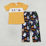 BSPO0406 Halloween BOO Cartoon Blue Dog Boys Set