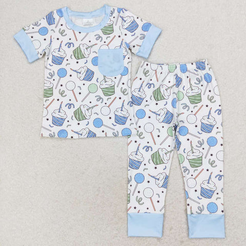 BSPO0410 Happy Birthday Cake Boys Pajamas Set