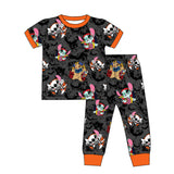 BSPO0417 Halloween Cartoon Orange Boys Pajamas Set