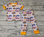 BSPO0422 Truck Pumpkin Orange Boys Pajamas Set