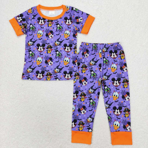 BSPO0434 Halloween Purple Boys Pajamas Set