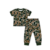 BSPO0443 Camo Green Boys Pajamas Set