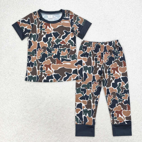 BSPO0443 Camo Green Boys Pajamas Set