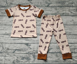 BSPO0444 Bamboo Camo Brown Boys Pajamas Set