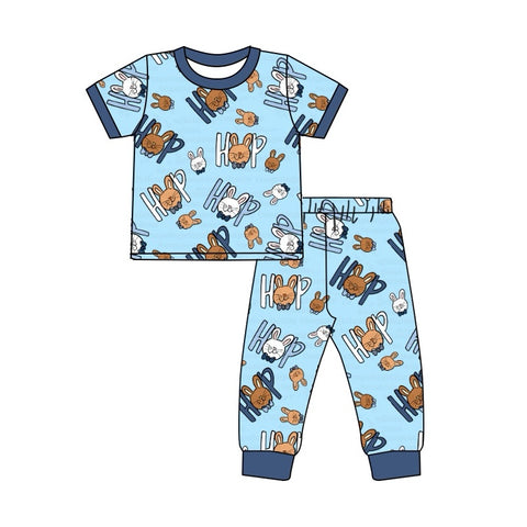 Preorder Notice BSPO0496 Easter Hop Rabbit Boys Pajamas Set