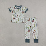 BSPO0519 Mallard Ducks Sage Green Boys Pajamas Set