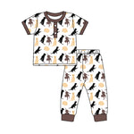 Preorder 01.04 BSPO0553 Dogs Brown Boys Pajamas Set